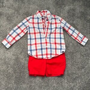 Janie & Jack BoysPlaid Shirt and Shorts Set